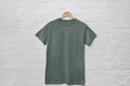 Logo Tee in heather grey on a hanger