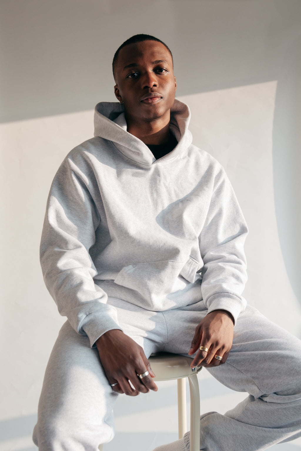 Classic Hoodie, relaxed fit seated