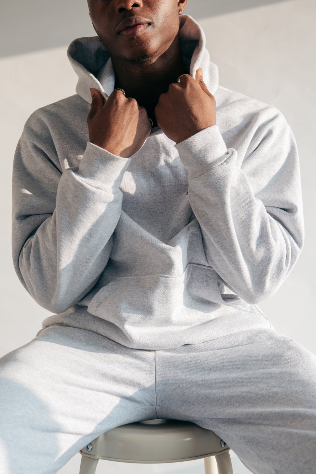 Classic Hoodie worn with matching sweatpants